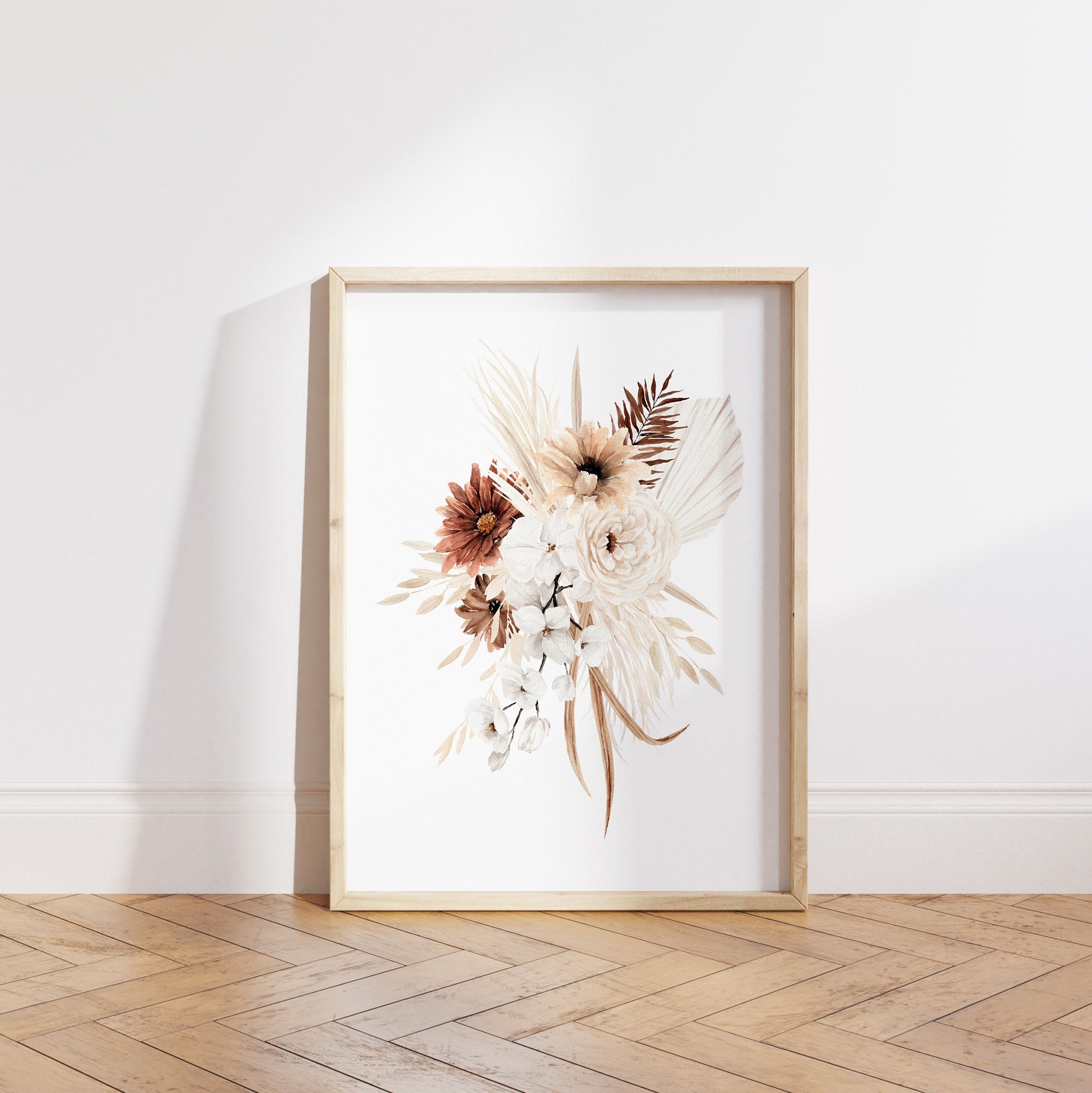 Boho Flowers Prints Printable Wall Art Boho Floral Printable - Etsy