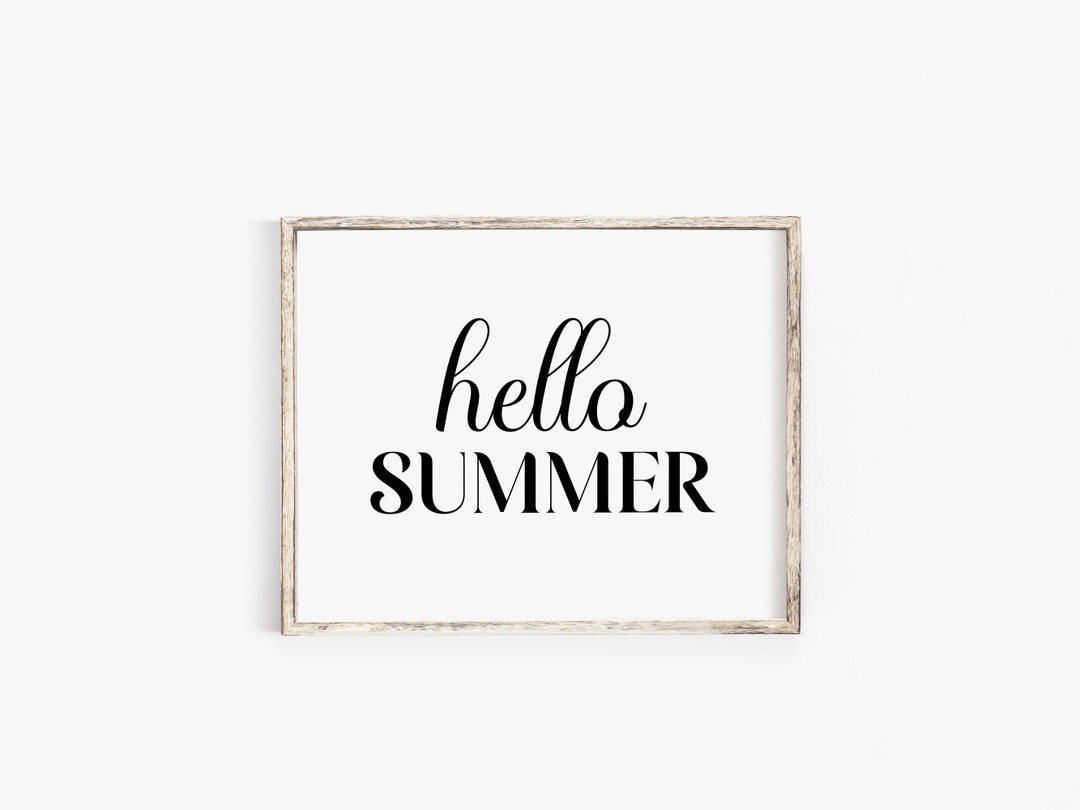 Hello Summer Print Hello Summer Sign Summer Wall Decor - Etsy