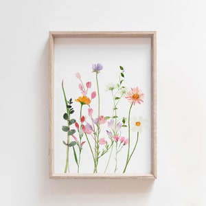 Watercolor Wildflowers Set of 3, Printable Wall Art Flowers, Spring ...