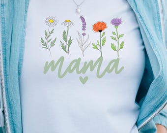 Mama Wildflower PNG: Boho Floral Design (Digital Download)