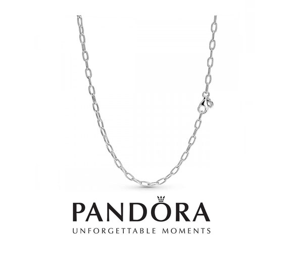 NEW 100% Authentic PANDORA 925 Silver Logo Rolo Chain Necklace 399260C00 |  eBay