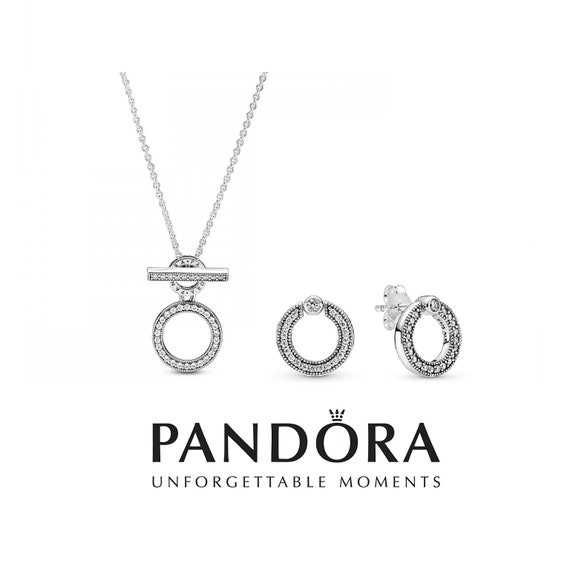 PANDORA necklace and earrings set M-392620C01-45+292633C01 - ...