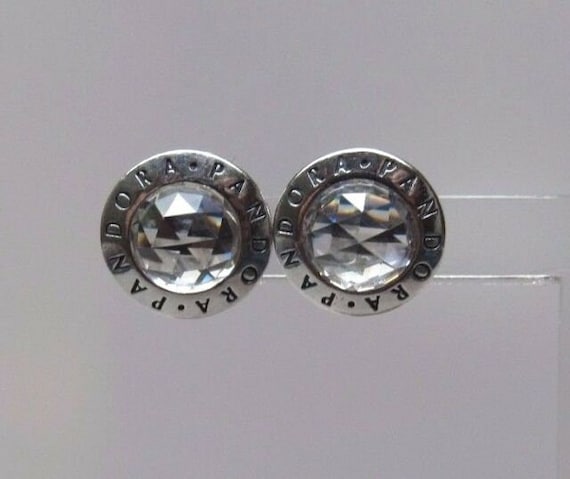 New Silver Radiant PANDORA Logo Stud Earrings 296216CZ UK Gift - Etsy