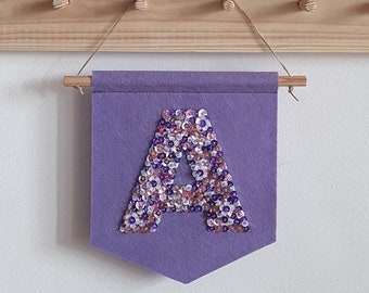 Bannière de lettre en feutre | Bannière de nom personnalisée | Bannière en feutre | Drapeau pour cadeau personnalisé pour nouveau-né | Décor de chambre d'enfant