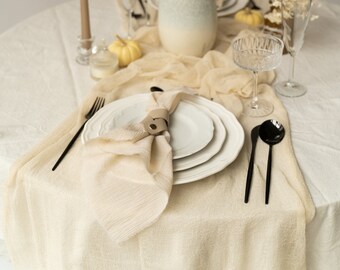 Cérémonie de sable ferme Gaze Runner Boho centres de table de mariage Chemin de table en tissu de fromage Coton teint à la main Douche nuptiale Décor de fête Allée