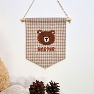 Teddy Bear Nursery Wall Decor | PersonalizedName Banner for Baby's Room | Nursery Decor Flag for Custom Name | Perfect New Baby Gift Idea