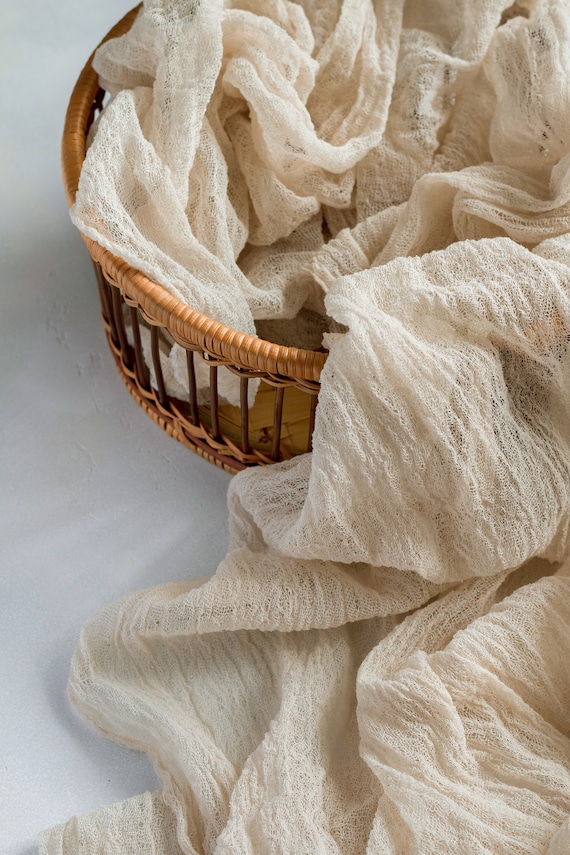 Sand Ceremony Table Runner – Gauze & Cheesecloth Runner for Boho Wedding Decor