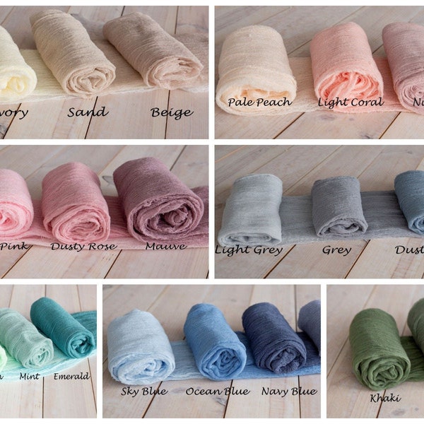 Newborn Photography Props Cheesecloth photo wrap Hand dyed Cheese cloth cotton Scrim Newborn Knit Gauze table runner Nuno Felting Fabric kit