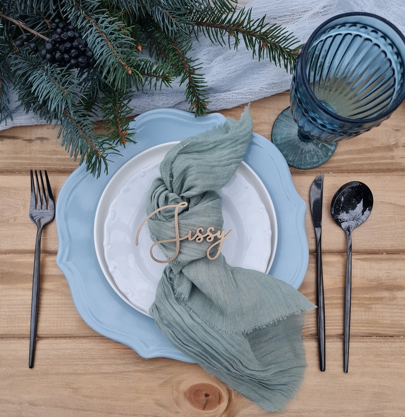 Sage Gauze Cloth Napkins Bohemian Wedding Napkins Set Etsy