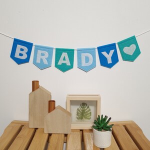 Personalized Name Banner Felt Banner Felt Letter Garland Flag for Personalized New Baby Gift Nursery Decor Style 1