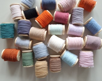 Romantic Frayed Cotton Ribbon – Perfect for Invitations, Handfasting, Crafting & Any Decorative Occasion | Soft Handmade Touch
