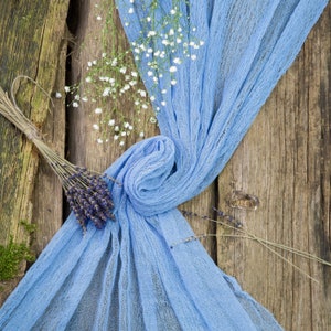 Ocean blue table runner Coastal wedding table runner Hand-dyed gauze table runner blue Cheesecloth table runner blue Beach wedding runner
