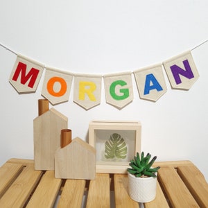 Personalized Name Banner Felt Banner Felt Letter Garland Flag for Personalized New Baby Gift Nursery Decor Style 4