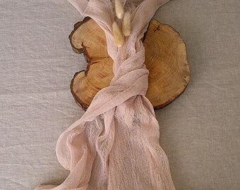 Nude Cheesecloth Table Runner – Neutral Rustic Table Decor, Nude Gauze Runner