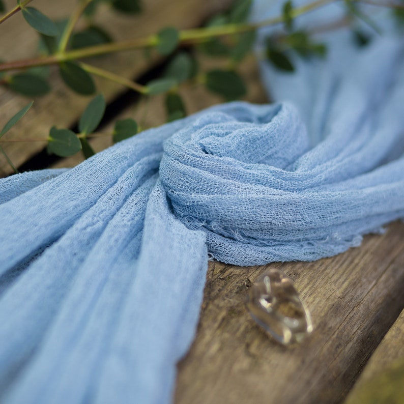Dusty Blue Cheesecloth Table Runner for Wedding Dusty Blue Etsy