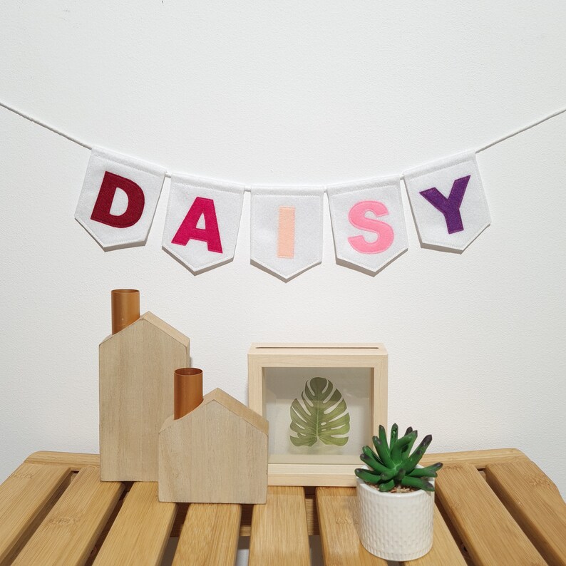 Personalized Name Banner Felt Banner Felt Letter Garland Flag for Personalized New Baby Gift Nursery Decor Style 3