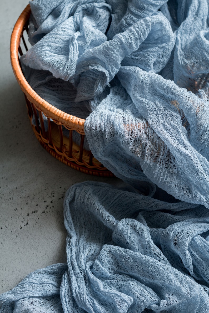 Dusty Blue Cheesecloth Table Runner for Wedding Dusty Blue Etsy