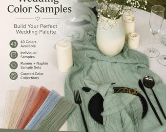 Cheesecloth Color Samples Wedding Palette Muslin Napkin Runner Fabric Swatches