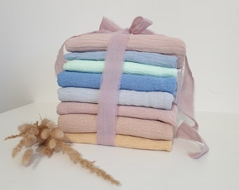 Reusable gift wrap | Gift wrap | Fabric scraps | Fabric remnants | Gauze fabric | Furoshiki | Furoshiki wrapping cloth | Cloth doll making