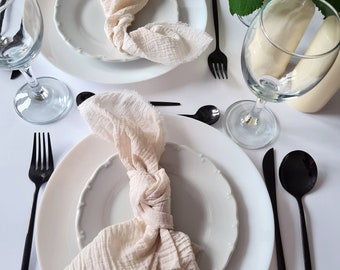 Beige Napkin Set - Muslin and Gauze Napkins Perfect for Elegant Engagements