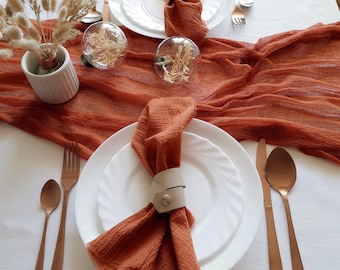 Terracotta Napkin Elegance: Perfect Wedding Terracotta Gauze Napkins for Your Big Day
