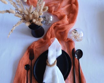 Terracotta Runner and Light Terracotta runner: Perfect Autumn Table Runner for a Burnt Orange Wedding