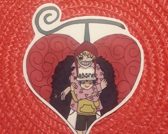 Corazon and Trafalgar Law Sticker