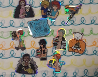 Holographic One Piece Birthday Stickers