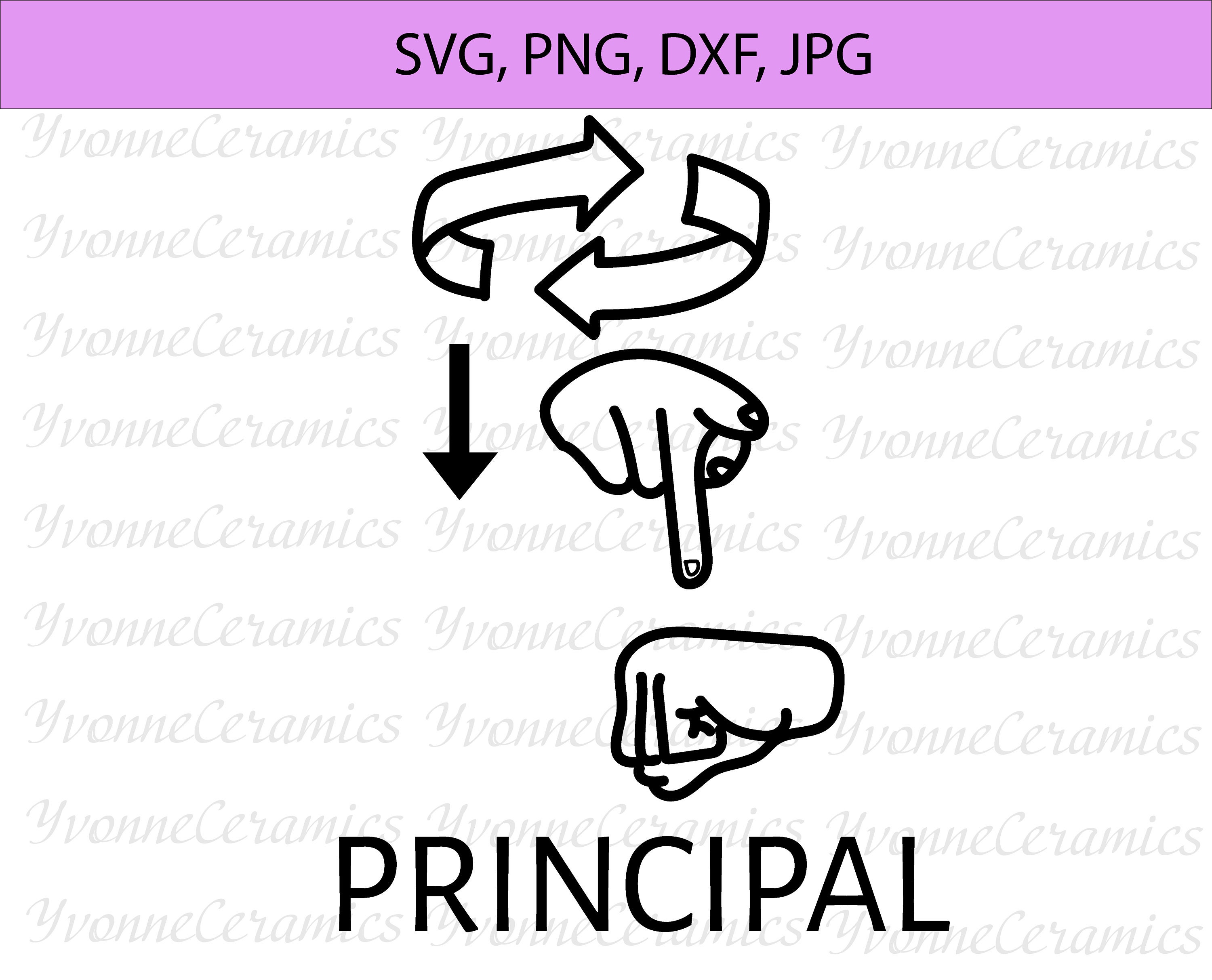 ASL SCHOOL PRINCIPAL Svg Jpeg Png American Sign Language Svg Etsy Ireland