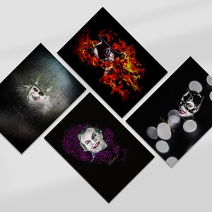Postcards - Batman Returns - Set of 4 Postcards - Superhero Postcards - Movie Postcards - Art Photography