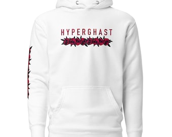 HYPERGHAST Rose Logo hoodie (design on right sleeve) also in black