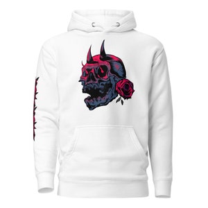 Roses Black Cotton Zip-hoodie - Roses on Sleeves - Etsy
