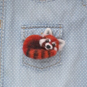 Red-panda-brooch-for-women-Needle-felted-wool-animal-replica-gift