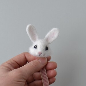 Needle Felted White Bunny 3d Bookmark Handmade Bunny Gift for Reader ...
