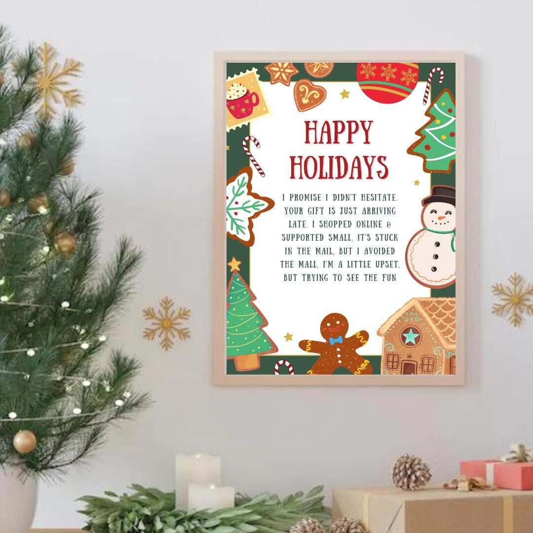 Delayed Christmas Gift DIGITAL DOWNLOAD || Late Christmas Gift ...