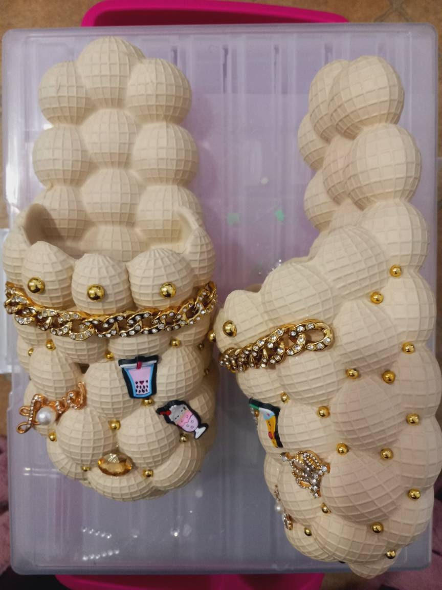Custom Bubble Slides With Rhinestones and Charms Etsy