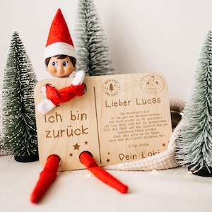 Elf Wichtel Brief Karte Holz Weihnachten Personalisiert Geschenk Laser Kind