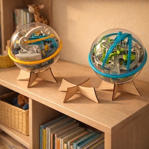 Halter für Perplexus® Kugel aus Birkenholz | Kugelständer Kinderzimmer | Stecksystem | Ordnung Spielzeug | Geschenk Kind Ball Standfuß