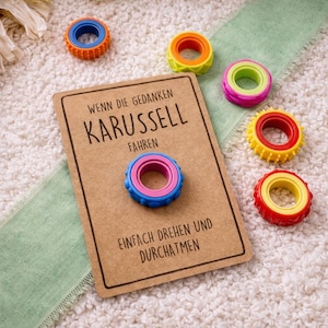 Fingerspinner mit Karte Anti Stress Geschenk Erwachsene Konzentration Büro Entspannung Spinner Kollege Chef