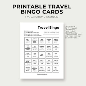 Printable Travel Games, Travel Bingo, Printable Travel Bingo, Travel ...
