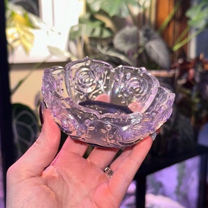 Cuenco de loto de resina hecho a mano: joyero, baratija y dulcero