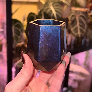 Jarrón pequeño de resina, vaso de almacenamiento de resina, soporte para brochas de maquillaje, vaso para cepillos de dientes, vaso para lápices, vaso para bolígrafos