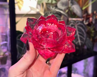 Lotus Resin Tealight Candle Holder/ Dish - Resin Tray, Jewelry Tray, Jewelry Dish, Trinket Tray, Ring Dish