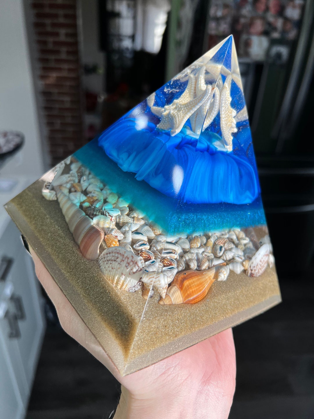 Pyramid Custom Custom Beach/ocean Themed Resin Pyramid, LARGE Resin Pyramid, Beach ...