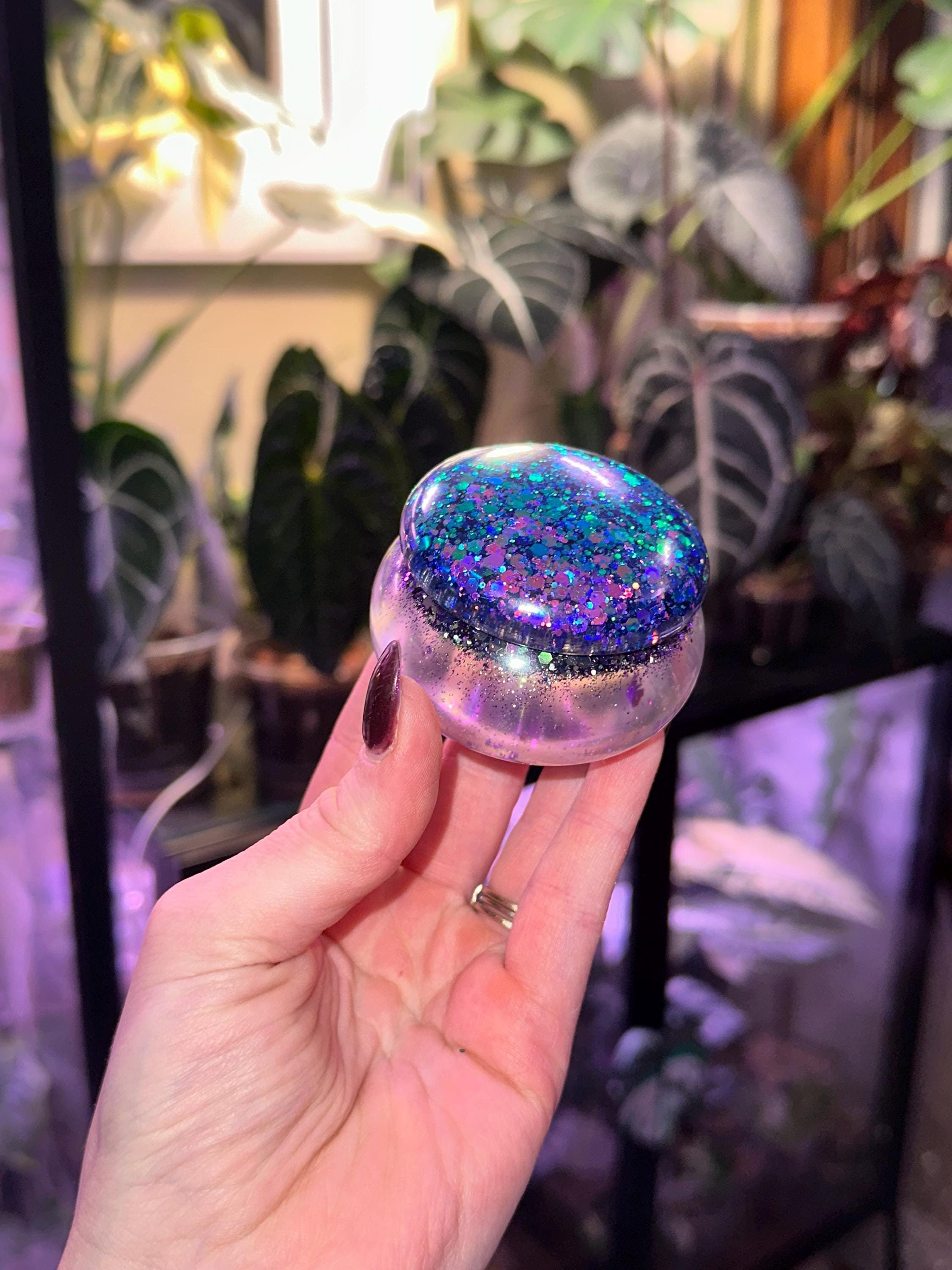 Kleine Schüssel mit Deckel, Versteck-Topf, Vorratsglas, Resin-Glas, Trinket-Glas, Wohnkultur, Schmuckglas, Catch All