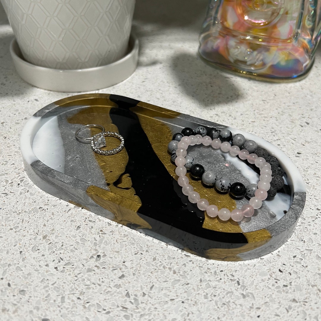 Oval Resin Vanity Tray Resin Tray Jewelry Tray Jewelry Etsy