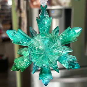 YOU CHOOSE- Resin Snowflake Ornaments, Glitter Snowflakes, Holiday Decor, Christmas Ornaments, Snowflakes- Ready to Ship