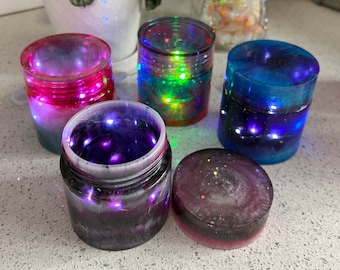 CUSTOMIZABLE Stash Jar, lighted or not- You Choose! Stash Jar, Resin Jar, Trinket Jar, LED Fairy Lights, Home Decor, Jewelry Jar