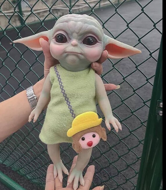 Solid Silicone Baby Yoda Girl Doll Etsy