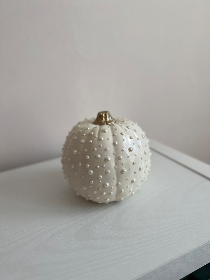 Pearl Pumpkin, Pumpkin Decor, Fall Decor, White Pumpkin, Unique Home